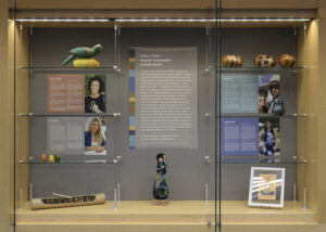 Center section of exhibition display case.