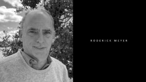 Black and white portrait of Roderick Meyer